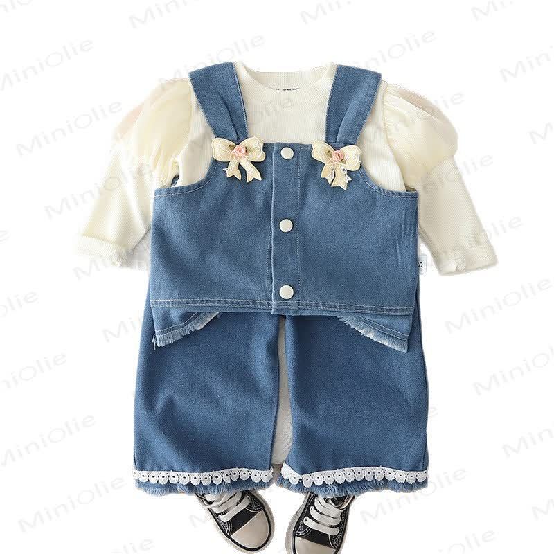 Toddler Girl Bow Denim 3-piece Set - image 18