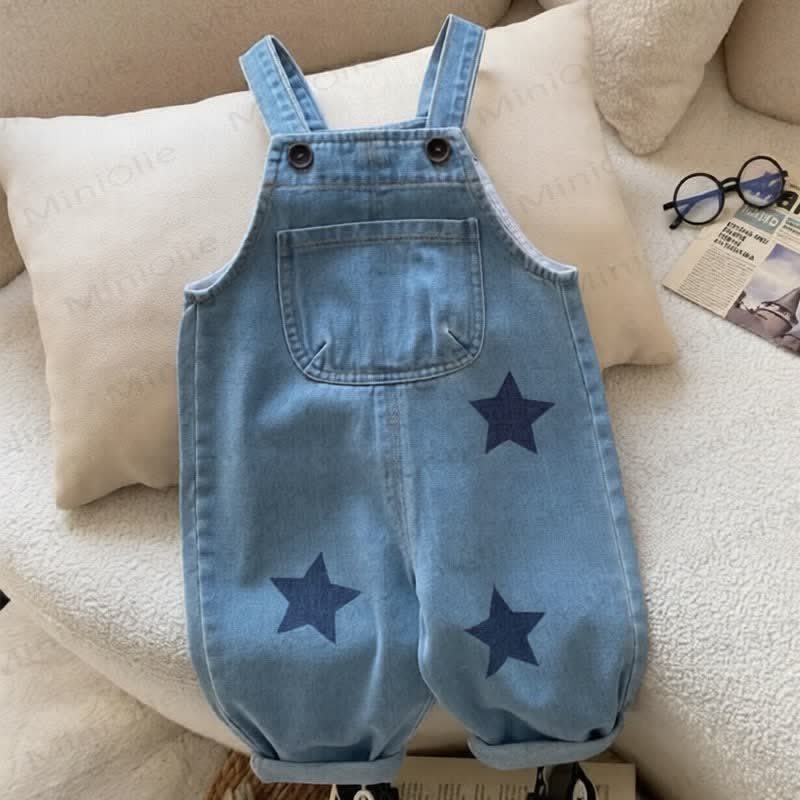 Toddler Boy Star Pocket Overalls - Blue - 4-5T - image 2