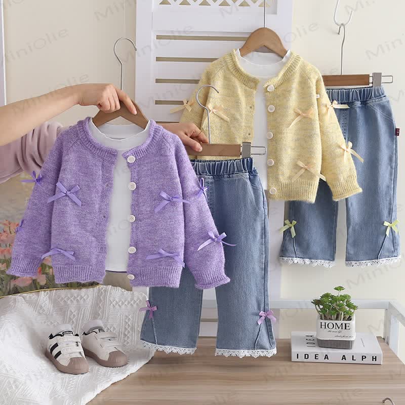 Toddler Tee Cardigan and Pants 3-piece Set - image 1