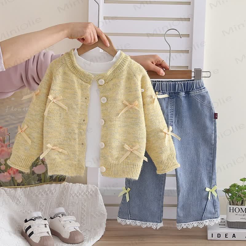 Toddler Tee Cardigan and Pants 3-piece Set - Yellow - 4-5T - image 18
