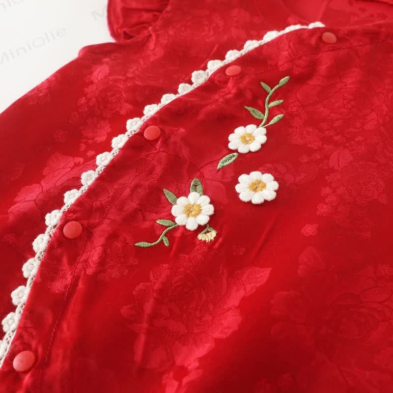 Baby Floral Flutter Sleeves Romper - image 6