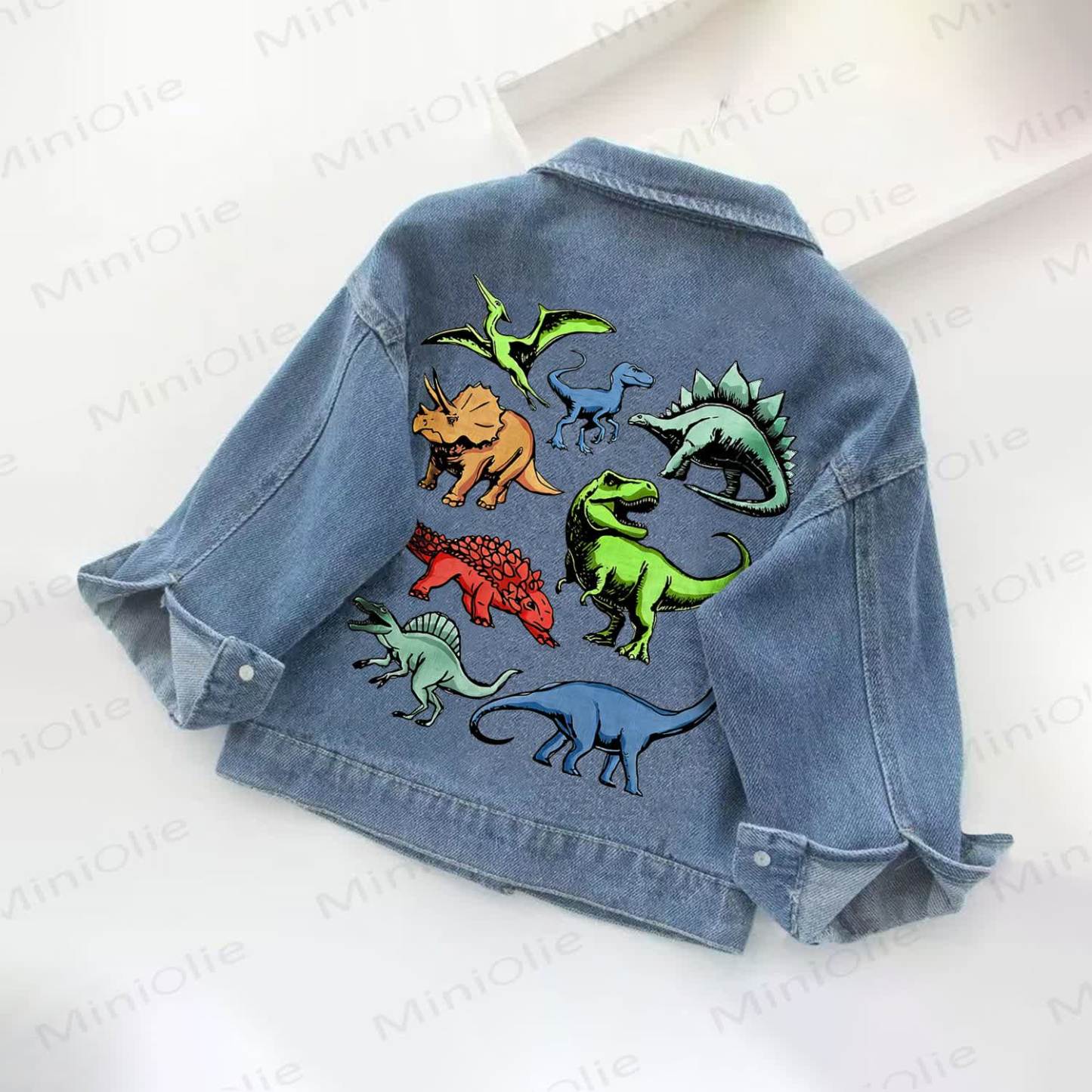 Toddler Kid Boys Dinosaur Jurassic Denim Jacket - image 2