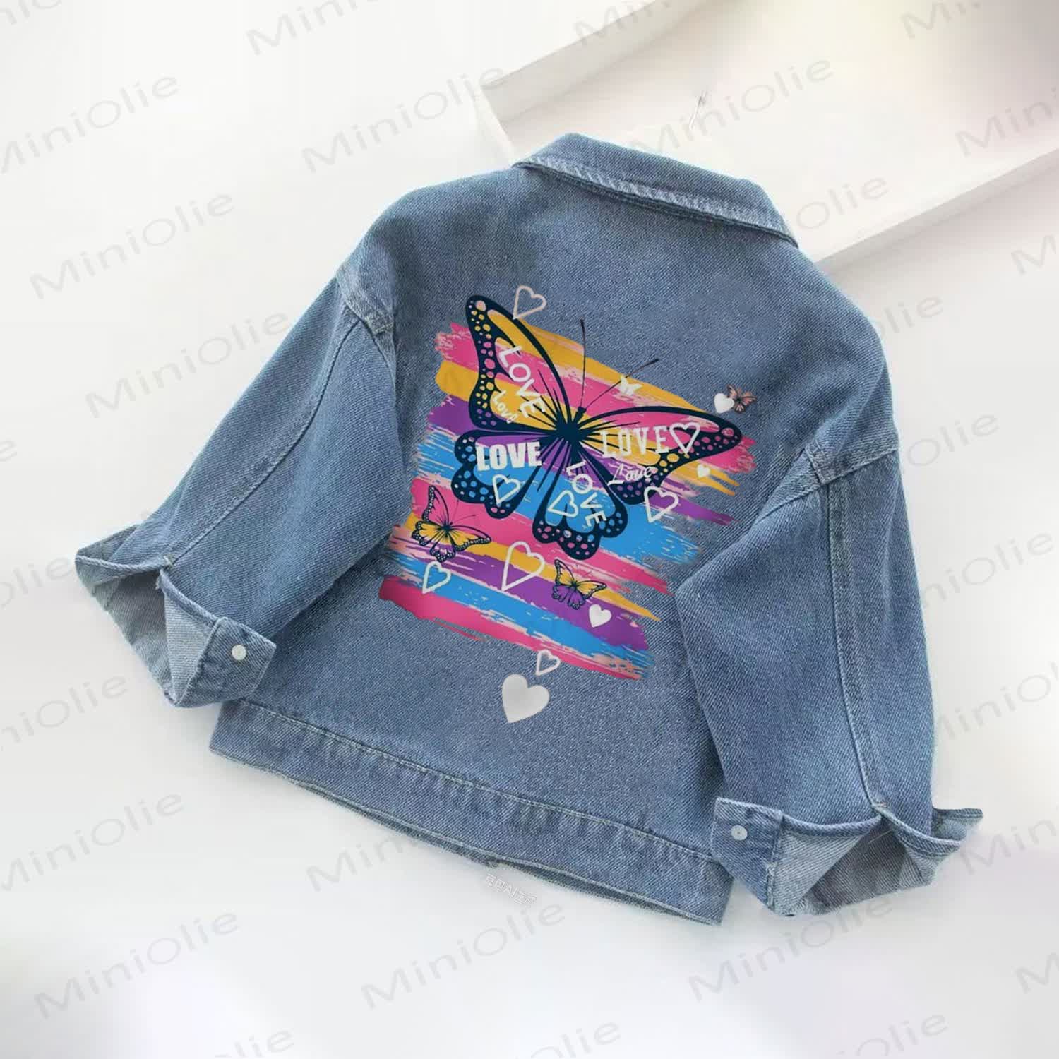 Toddler Kid Loving Butterfly Denim Jacket - Blue - 10-11T - image 1