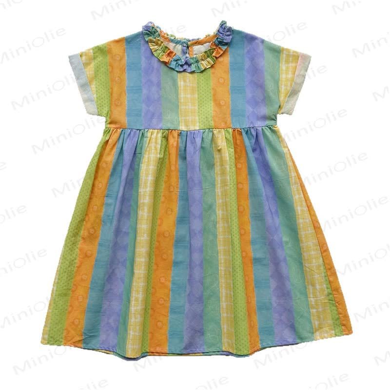 Toddler Girl Green Striped Dress - image 4