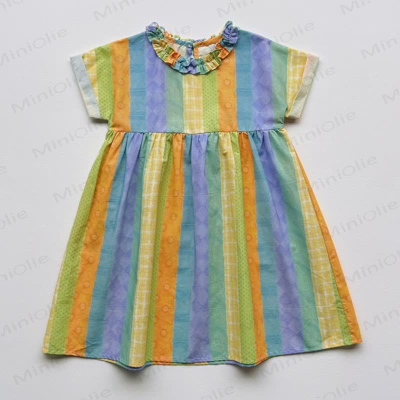 Toddler Girl Green Striped Dress - image 3