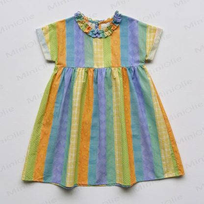 Toddler Girl Green Striped Dress - image 3