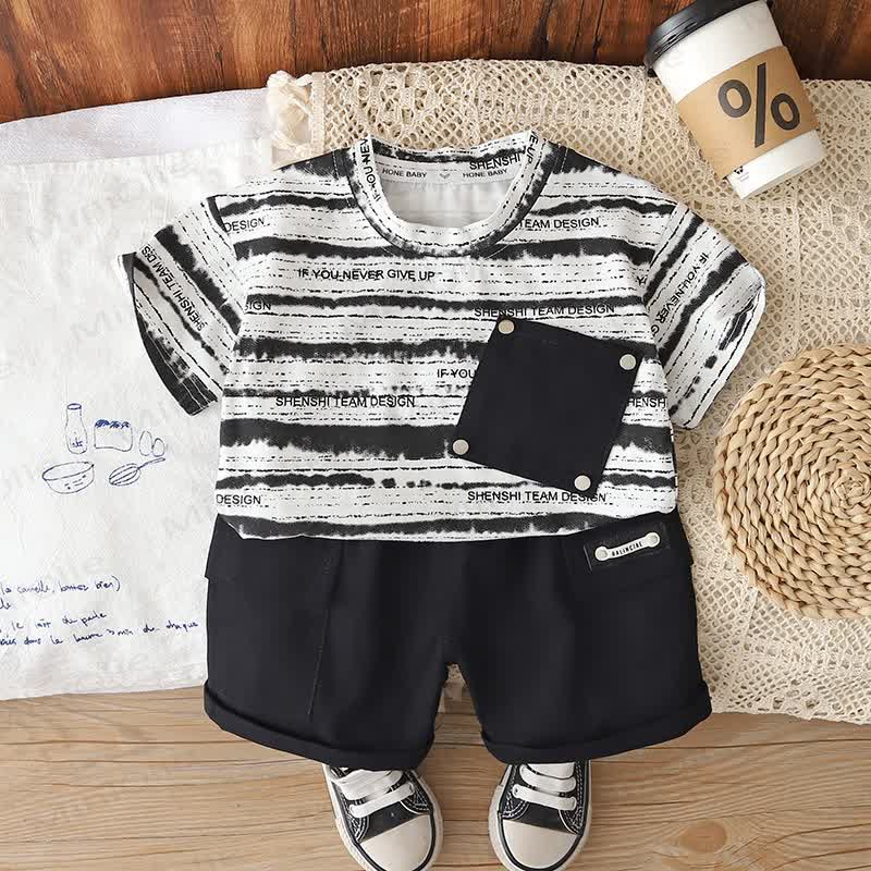 Toddler Striped Pocket Tee and Shorts Set - image 16