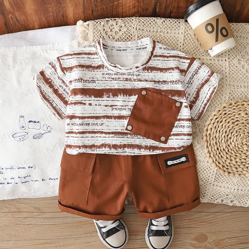 Toddler Striped Pocket Tee and Shorts Set - image 9