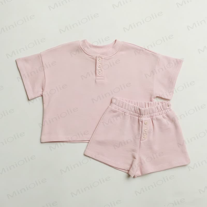 Baby Toddler Solid Color Tee and Shorts Set - Light Pink - 3-4T - image 7