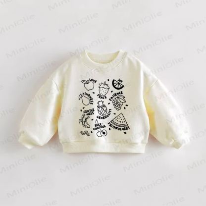 Baby Toddler Multiple Fruits Beige Sweatshirt - Cream - 3-5T - image 1