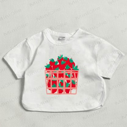 Baby Strawberry Basket Summer White T-shirt - White - 18-24M - image 1