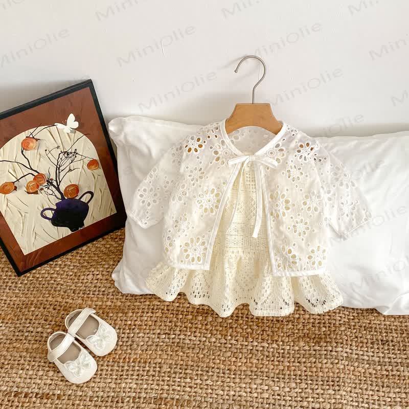 Baby Boho Beige Solid Color Dress - image 4