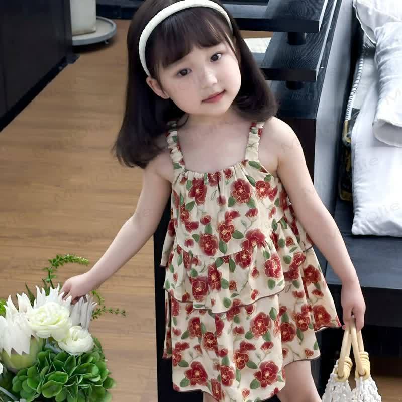 Toddler Girl Floral Ruffle Strap Dress - image 7