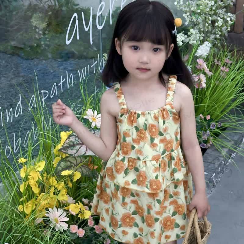 Toddler Girl Floral Ruffle Strap Dress - image 2