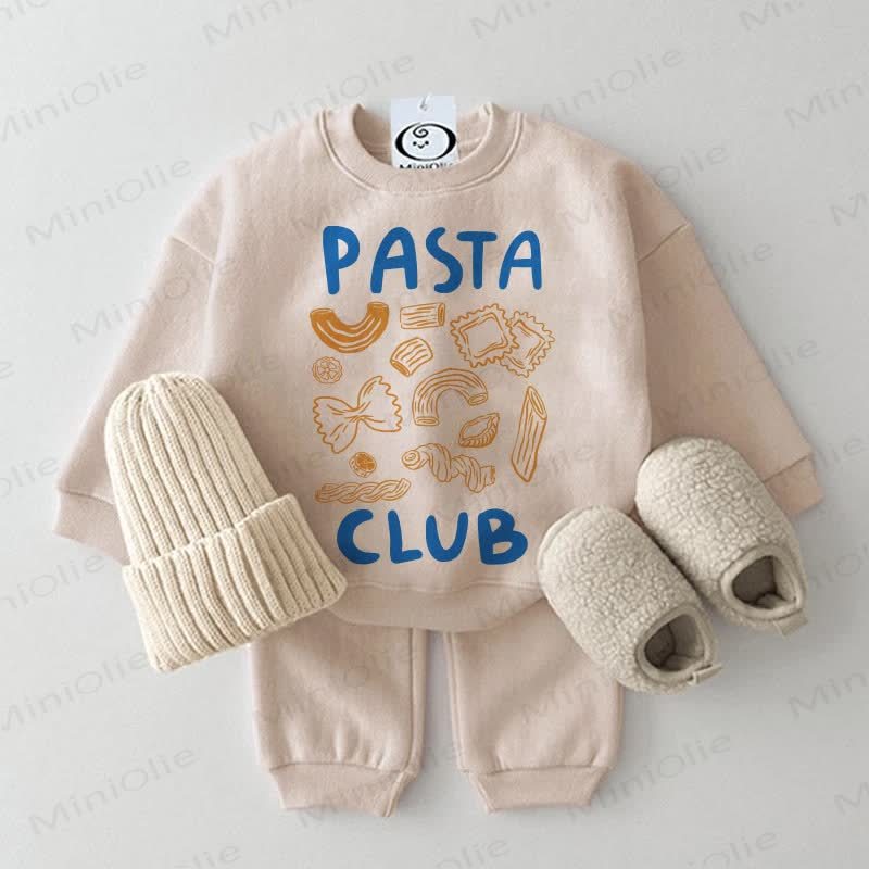 PASTA CLUB Baby Sweatshirt 2-piece Set - Beige - 2-3T - image 1