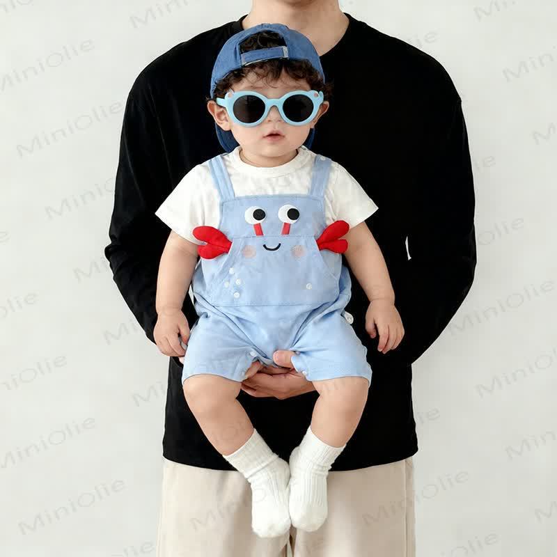 Baby Fake 2pcs Crab Pocket Romper - image 2