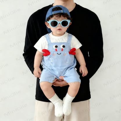 Baby Fake 2pcs Crab Pocket Romper - image 2