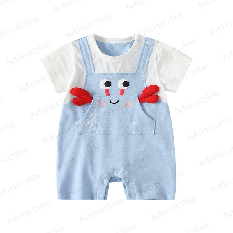 Baby Fake 2pcs Crab Pocket Romper - image 5