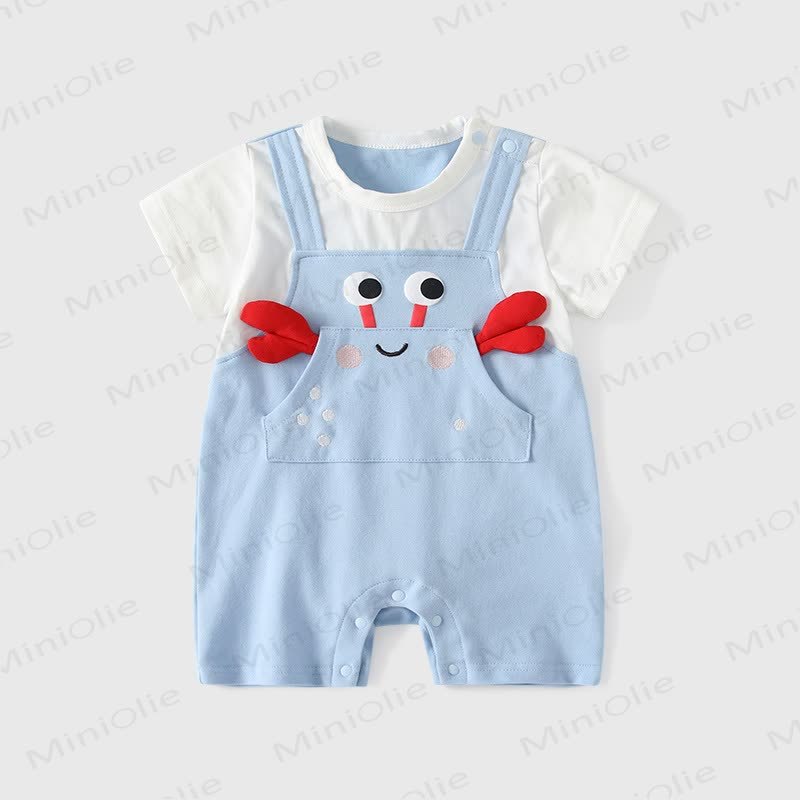 Baby Fake 2pcs Crab Pocket Romper - image 3