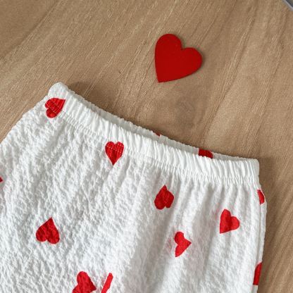 Baby Heart Print Ruffle Cotton Dress Set - image 6