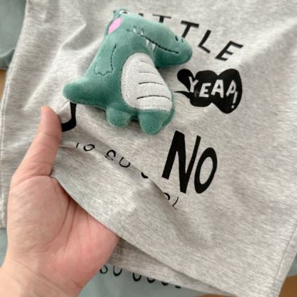 LITTLE DINO Toddler Tee and Plaid Shorts Set - image 9