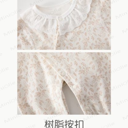 Baby  Lace Floral Cotton Romper - image 3