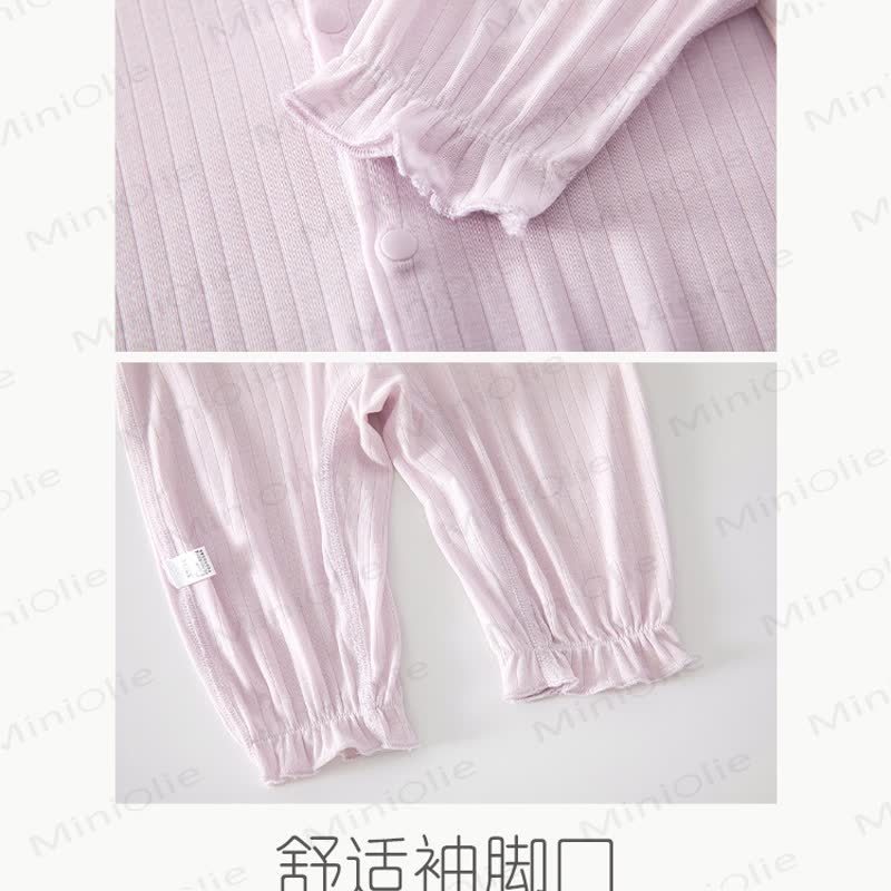 Baby Ribbed Lace Collar Long Sleeve Romper - image 4