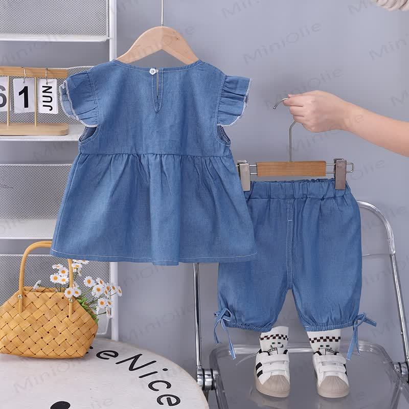 Toddler Girl Denim Tank and Shorts Set - image 5