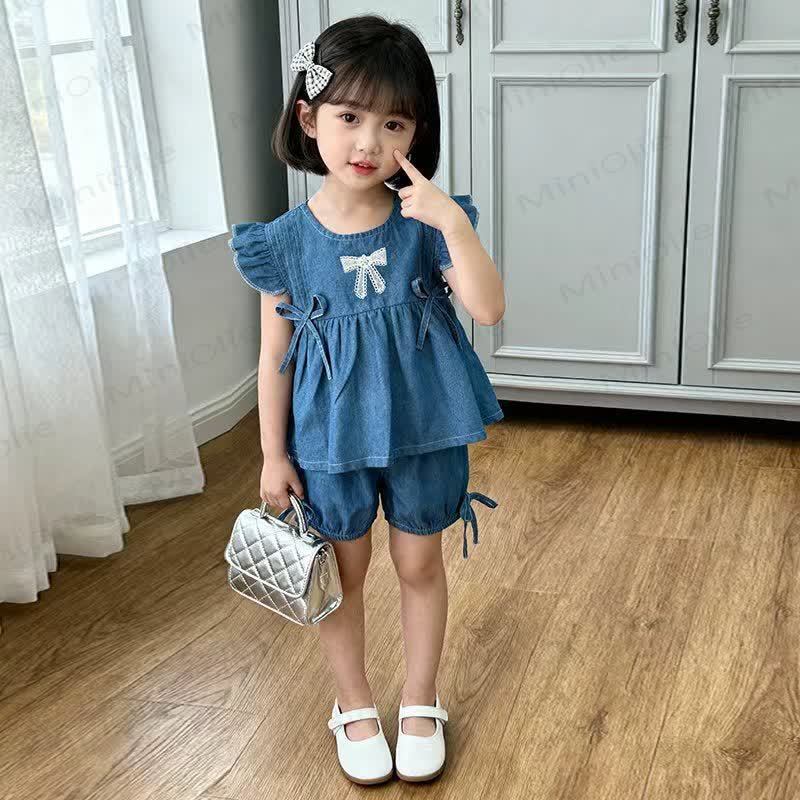 Toddler Girl Denim Tank and Shorts Set - image 6