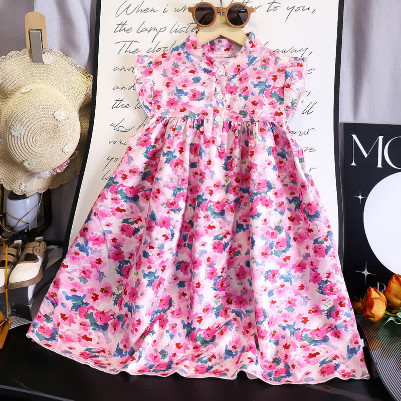 Baby Toddler Girl Floral Ruffle Dress - Rose - 6-7T - image 4