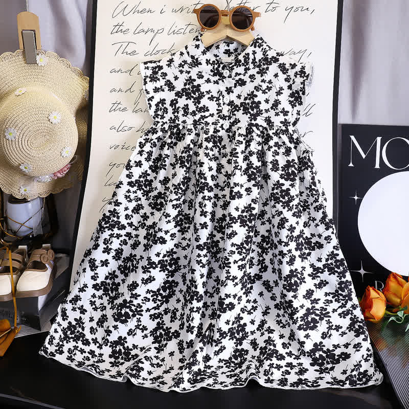 Baby Toddler Girl Floral Ruffle Dress - Black - 6-7T - image 5