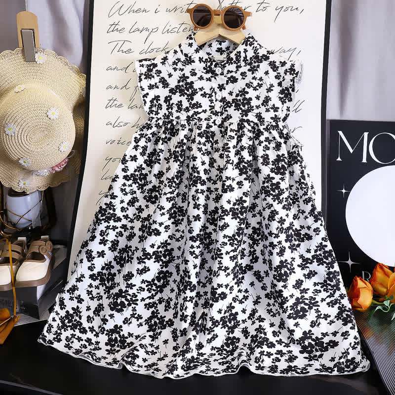 Baby Toddler Girl Floral Ruffle Dress - Black - 6-7T - image 5