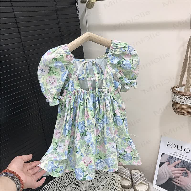 Toddler Girls Floral Tie-Waist Dress - image 2