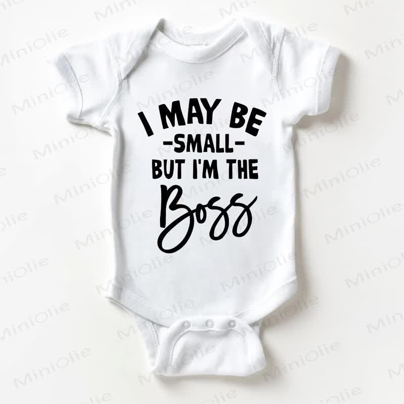 I MAY BE -SMALL- BUT I'M THE BOSS Baby White Bodysuit - White - 18-24M - image 1