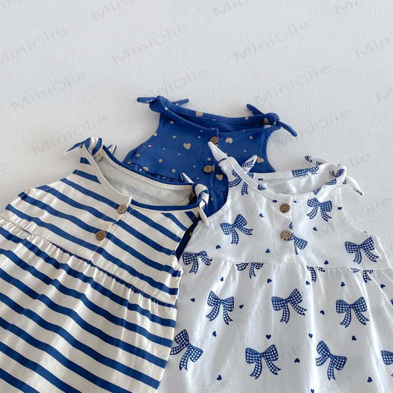 Baby Breathable Soft Cotton Blend Tie Strap Summer Romper - image 13