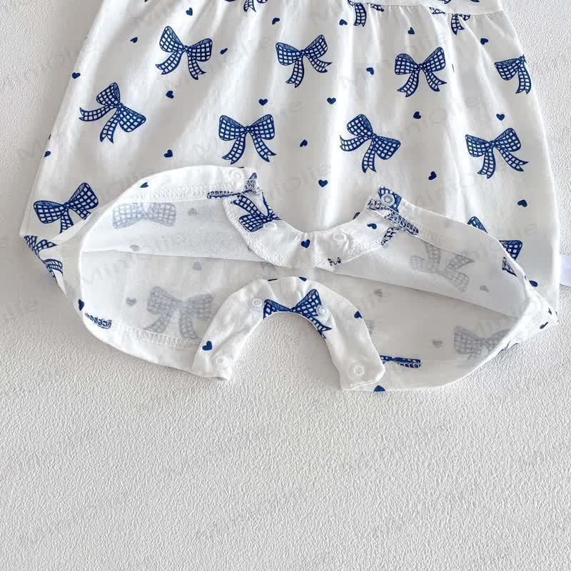 Baby Breathable Soft Cotton Blend Tie Strap Summer Romper - image 15