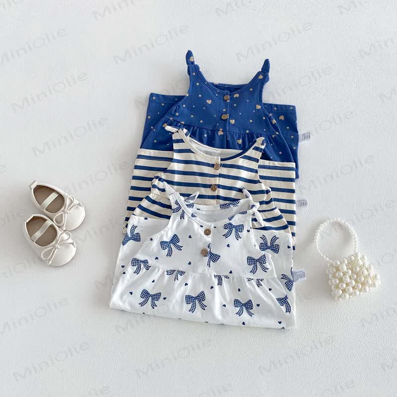 Baby Breathable Soft Cotton Blend Tie Strap Summer Romper - image 18