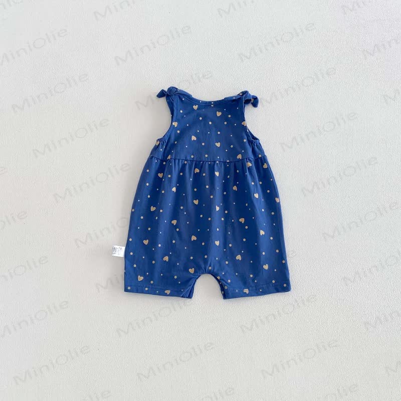 Baby Breathable Soft Cotton Blend Tie Strap Summer Romper - image 24