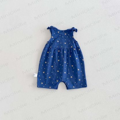 Baby Breathable Soft Cotton Blend Tie Strap Summer Romper - image 24