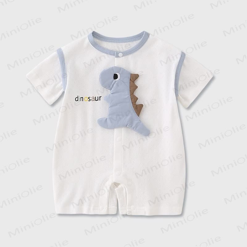 DINOSAUR Baby Breathable Cotton Romper - Blue - 18-24M - image 1