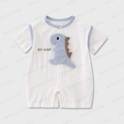 DINOSAUR Baby Breathable Cotton Romper - Blue - 18-24M - image 1