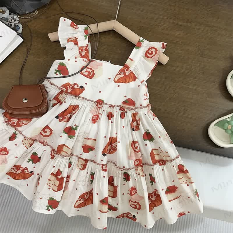 Baby Toddler Kid Strawberry Bread Dress - Red&White - 8-9T - image 1