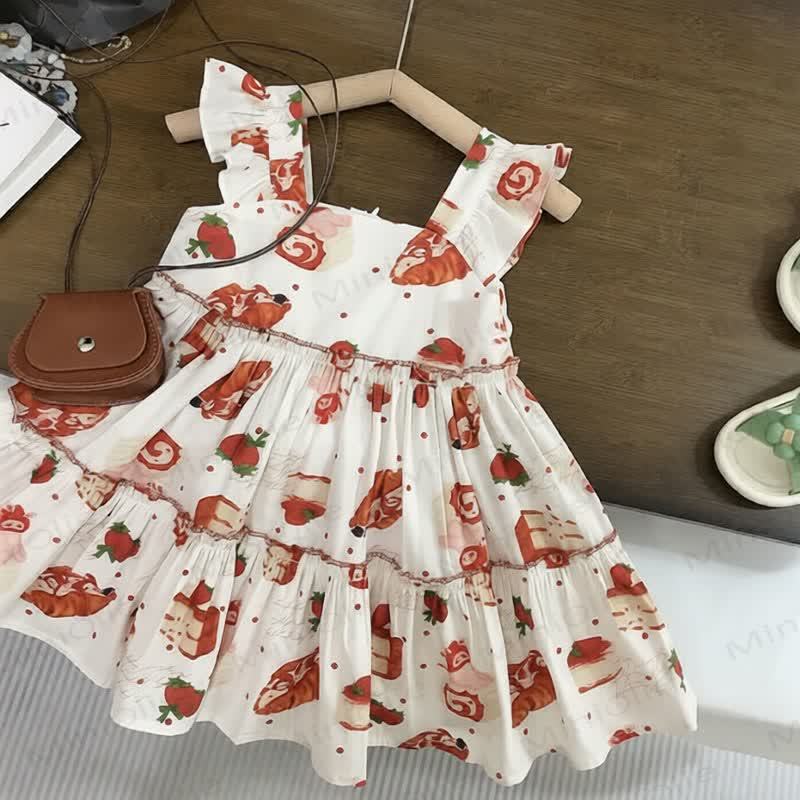 Baby Toddler Kid Strawberry Bread Dress - Red&White - 8-9T - image 1