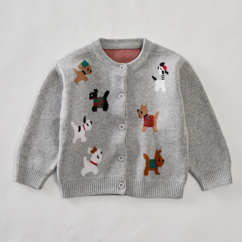 Baby Toddler Puppy Sweater - Grey - 5-7T - image 1