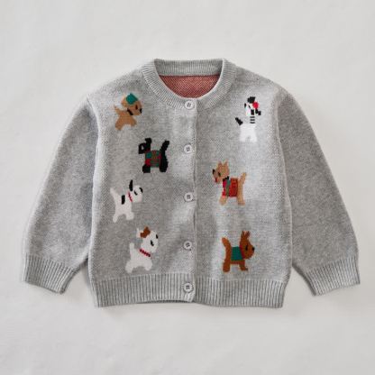 Baby Toddler Puppy Sweater - Grey - 5-7T - image 1