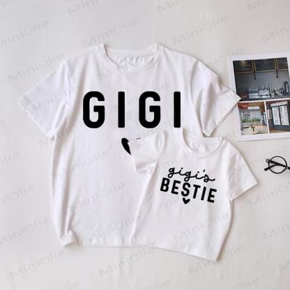 GIGI/GIGI'S BESTIE Baby White Family Matching T-shirt - White - Adult T-Shirt: XL - image 1