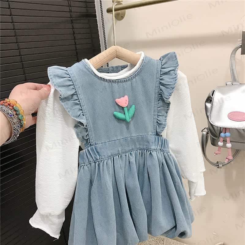Toddler Girls Denim Dress - image 3
