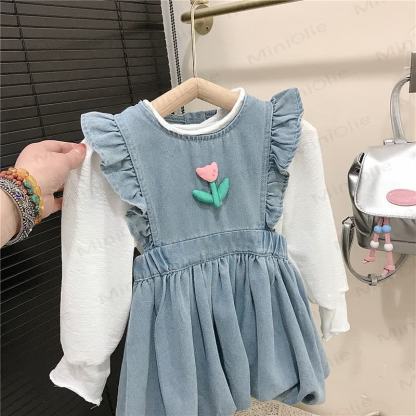 Toddler Girls Denim Dress - image 3
