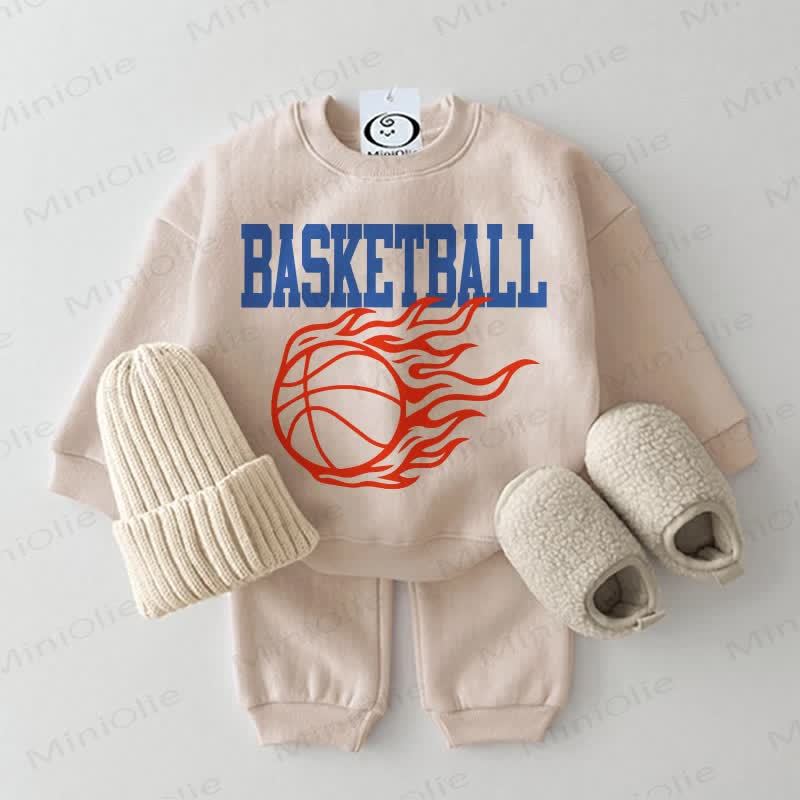 BASKETBALL Baby Sweatshirt 2-piece Set - Beige - 2-3T - image 1