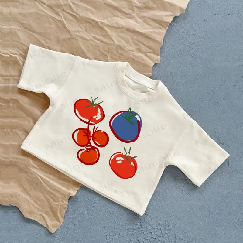 Baby Watercolor Tomatoes Summer Casual T-shirt - White - 2-3T - image 1